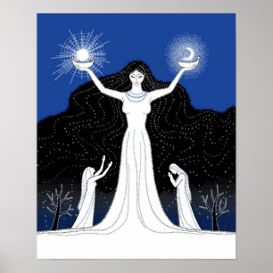 Póster Creación del poster de Sun y de la luna