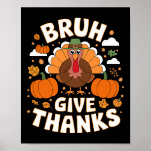 Póster Creaciones Divertidas de Pavo de Acción de Gracias