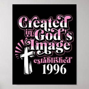 Póster Creado a imagen de Dios establecido 1996 cristiano