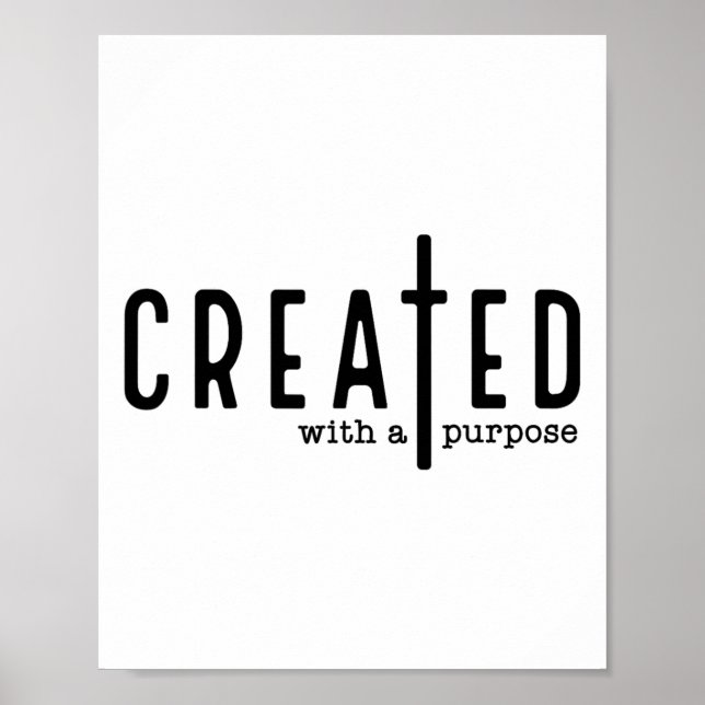 Póster Creado Con Un Propósito Jesús Dios Fe Cristiana E (Frente)