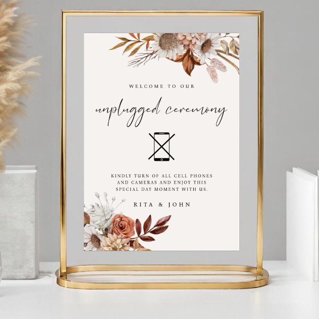 Póster Cream Boho Unplugged Ceremony Boda Rótulo (Subido por el creador)