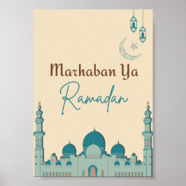 Póster Cream Brown Marhaban Ya Ramadan Poster