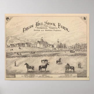 Póster Cream Hill Stock Farm en Shoreham Vermont