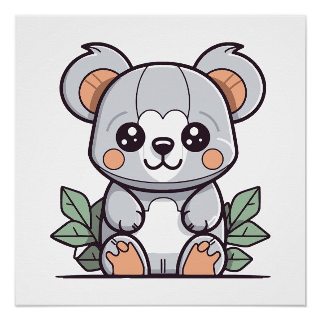 Póster Creando Vector de Koala Mágico Kawaii (Anverso)