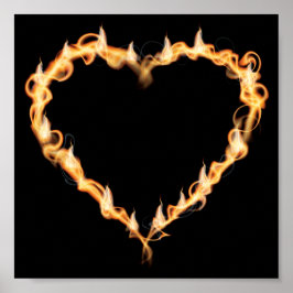 Póster Créanme Corazón de Fuego Black Dark Love Graphics