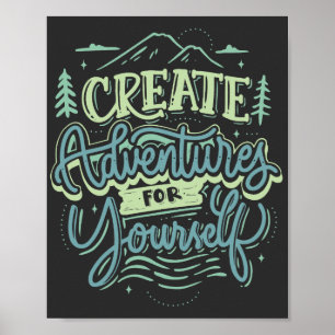 Póster crear aventuras tipografía al estilo vintage sende