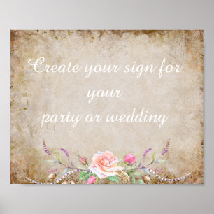 Póster crear el signo de fiesta floral