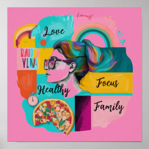 Póster Crear mi vida de sueño: un tablero de visión para