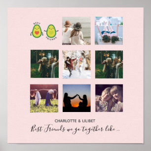 Póster Crear propios regalos de Collage de fotos BFF - Ve
