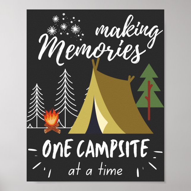 Póster Crear recuerdos de camping uno a uno (Frente)