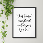 Póster Crear su propia cita de caligrafía de guión elegan<br><div class="desc">Crea tu propio arte de pared poster de cita personalizado. Presenta una elegante tipografía de caligrafía minimalista.</div>