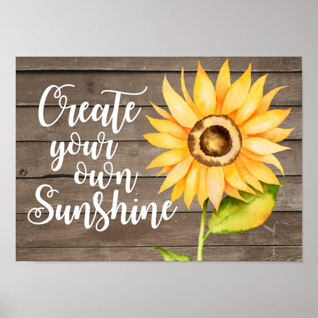 Póster Crear su propia cita floral Sunshine (Frente)