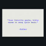 Póster Crear su propia cotización<br><div class="desc">Crea tu propio arte de pared poster de cita personalizado. Incluye tipografía minimalista de máquina de escribir.</div>