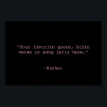 Póster Crear su propia cotización<br><div class="desc">Crea tu propio arte de pared poster de cita personalizado. Incluye tipografía minimalista de máquina de escribir.</div>