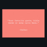 Póster Crear su propia cotización<br><div class="desc">Crea tu propio arte de pared poster de cita personalizado. Incluye tipografía minimalista de máquina de escribir.</div>