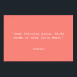 Póster Crear su propia cotización<br><div class="desc">Crea tu propio arte de pared poster de cita personalizado. Incluye tipografía minimalista de máquina de escribir.</div>