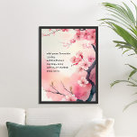 Póster Crear su propia cotización de Personalizado de cer<br><div class="desc">Crea tu propia cita personalizado arte de pared poster. Personaliza esta impresión poster con tipografía de estilo de máquina de escribir vintage y fondo floral de flores de cerezo de color acuático.</div>