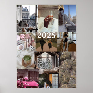 Póster Crear su propia Manifestación de Vision Board 2025