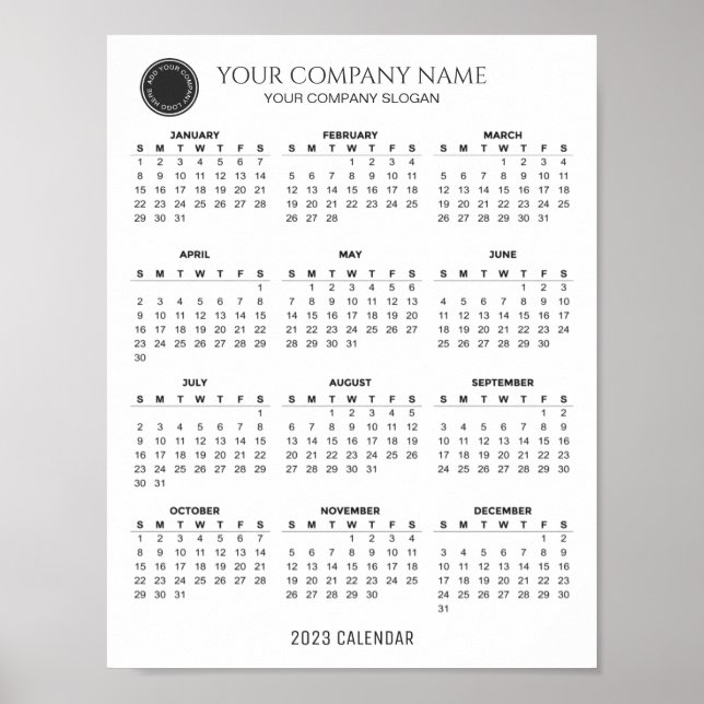 Póster Crear su propio calendario de empresa 2023 | POSTE (Frente)