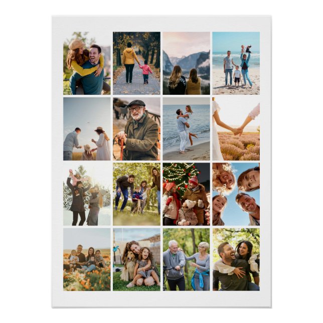 Póster Crear su propio Collage de fotos 16 personalizado (Anverso)