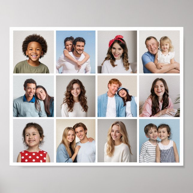 Póster Crear su propio Collage de fotos de 12 (Frente)