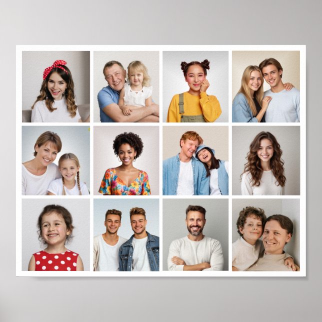 Póster Crear su propio Collage de fotos de 12 (Frente)