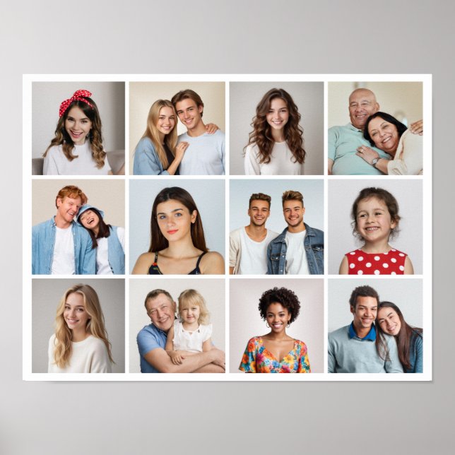 Póster Crear su propio Collage de fotos de 12 (Frente)