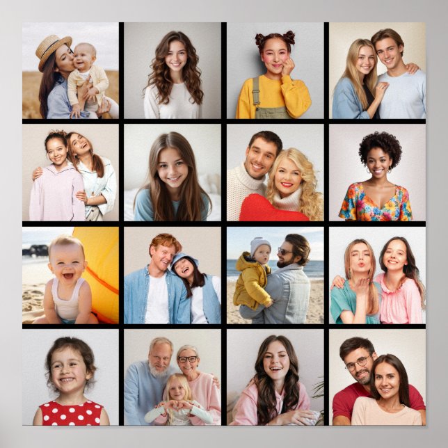 Póster Crear su propio Collage de fotos de 16 (Frente)