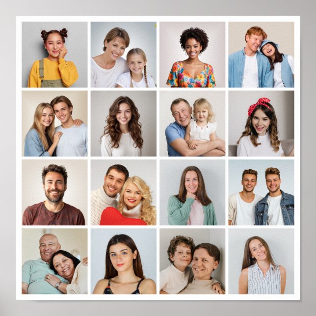 Póster Crear su propio Collage de fotos de 16 (Frente)