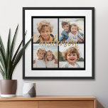 Póster Crear su propio Collage de fotos de 4 - Nombre del<br><div class="desc">Usa hasta cuatro fotos cuadradas o selfie para crear un regalo único y personal. O puedes mantener al cachorro hipster y hacer un keepsake de moda. Si necesita ajustar las imágenes,  haga clic en la herramienta personalizar para realizar cambios.</div>