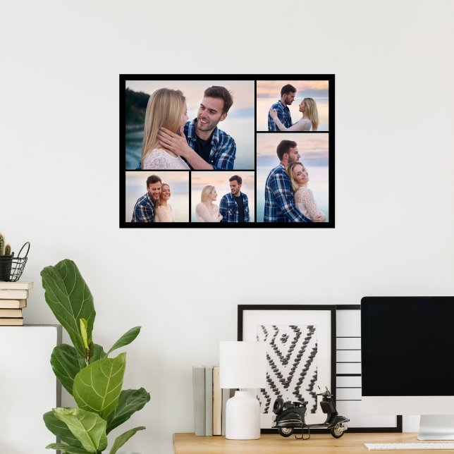 Póster Crear su propio Collage de fotos de 5 (Oficina en casa)