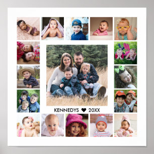 Póster Crear su propio Collage de fotos de nombre de fami