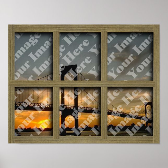 Póster Crear su propio marco de ventana marrón claro de 6 (Frente)