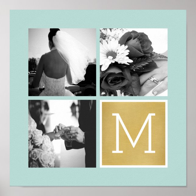 Póster Crear su propio monograma de Collage de fotos Boda (Frente)