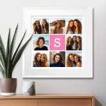 Póster Crear su propio monograma de Personalizado de Inst<br><div class="desc">Añade 8 fotos y texto personalizado para hacer un toque único para tu pared. El arte incluye 8 imágenes alrededor de un cuadro de texto donde se puede agregar un monograma u otro texto.</div>