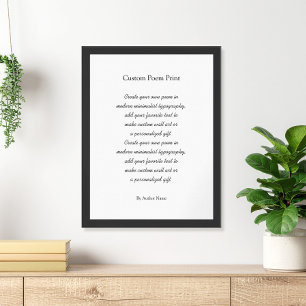 Póster Crear su propio poema Personalizado