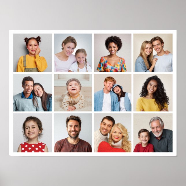 Póster Crear su propio Poster de 12 Collages de fotos (Frente)