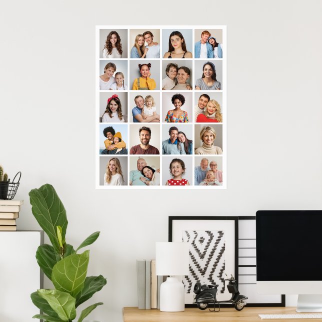 Póster Crear su propio Poster de 20 Collages de fotos (Oficina en casa)