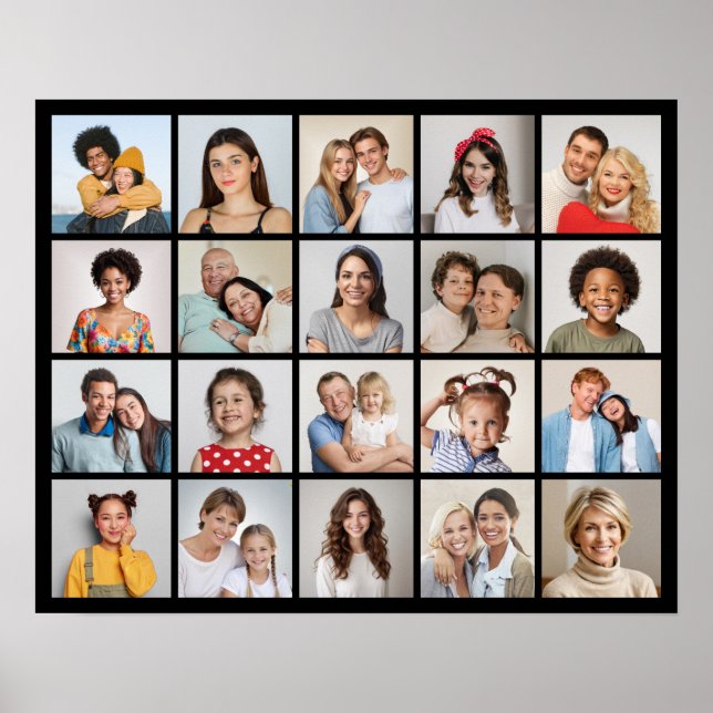 Póster Crear su propio Poster de 20 Collages de fotos (Frente)