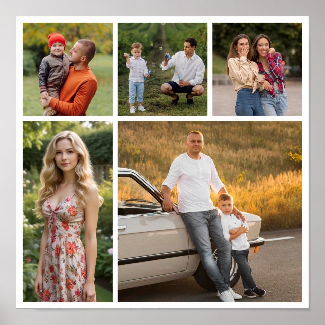 Póster Crear su propio Poster de 5 Collages de fotos (Frente)