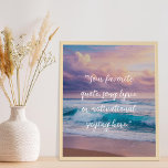 Póster Crear su propio Poster de presupuesto<br><div class="desc">Crea tu propia cita personalizado arte mural poster. Incluye tipografía de escritura minimalista sobre el paisaje oceánico de la playa de atardecer con olas y cielo</div>