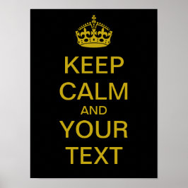Póster Crear su propio Poster "Mantener la calma" (latón)
