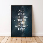 Póster Crear su propio presupuesto<br><div class="desc">Crea tu propia cita personalizado arte mural poster. Personaliza esta impresión poster con tipografía minimalista moderna y fondo de estrellas del cielo nocturno.</div>