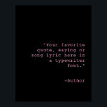 Póster Crear su propio presupuesto Personalizado personal<br><div class="desc">Crea tu propio poster de presupuesto personalizado. Añade tu texto personalizado en un tipo de letra de máquina de escribir clásico.</div>