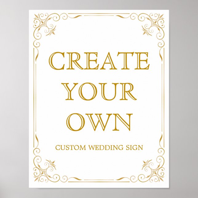 Póster Crear su propio Rótulo Boda | Caligrafía moderna (Frente)