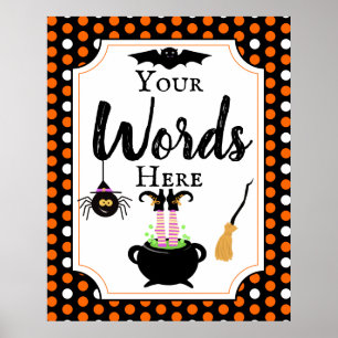 Póster crear su propio signo de fiesta de halloween