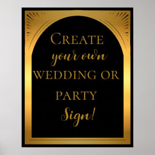 Póster Crear su propio símbolo de boda de estilo Art Deco