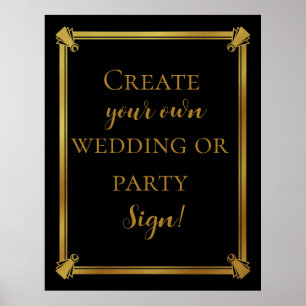 Póster Crear su propio símbolo de boda de estilo Art Deco