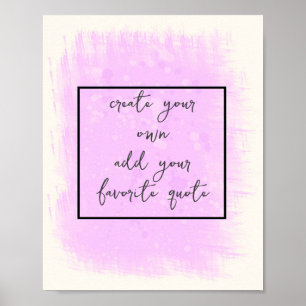 Póster crear su propio texto rosa y crema