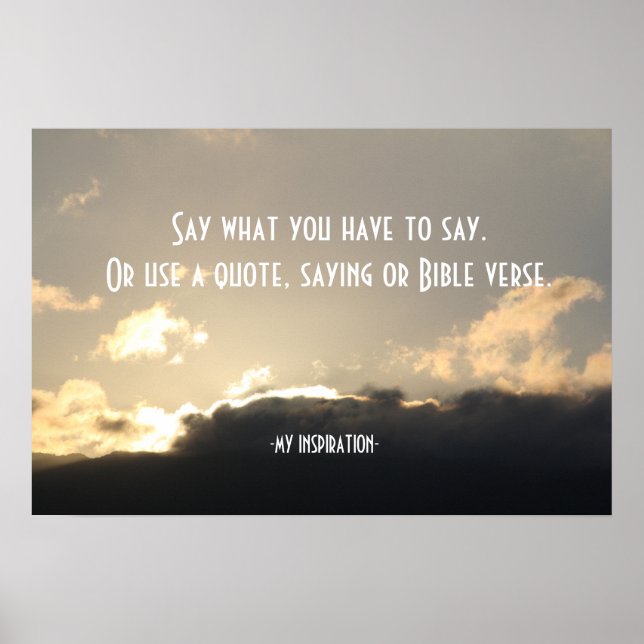 Póster Crear sus propias nubes de atardecer de montaña (Frente)